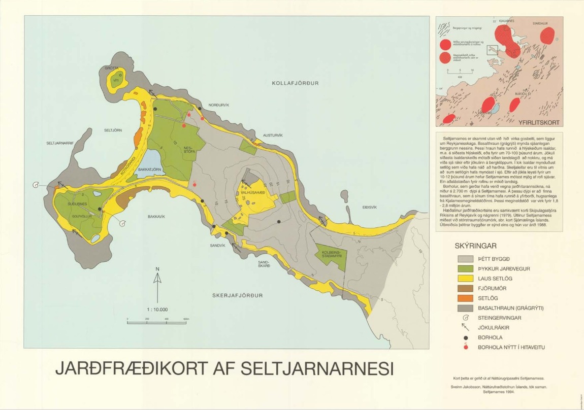 Jarðfræðikort af Seltjarnarnesi 1994