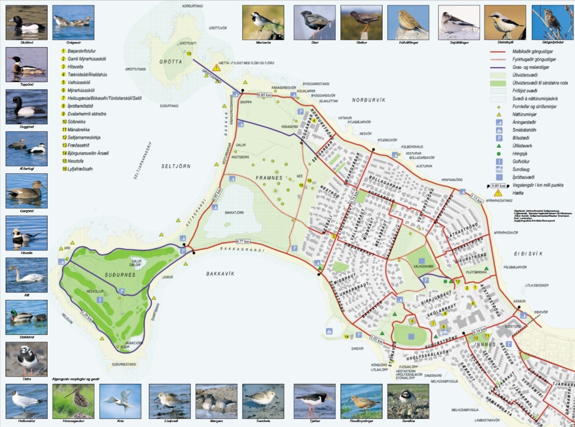 Göngukort af Seltjarnarnesi