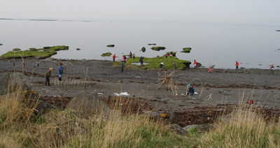 Húsbyggingar í fjöru