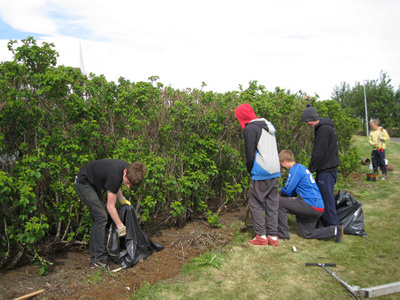 Vinnuskólanemendur í Bakkagarði Vinnuskólanemendur í Bakkagarði