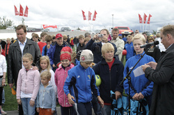 Við vígslu gervigrasvallar