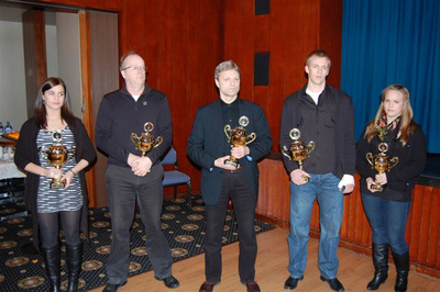 Íþróttamaður Seltjarnarness 2009 - Steinunn Helga Björgólfsdóttir, Hörður Harðarson, Árni Guðmundsson, Finnur Ingi Stefánsson og Aðalheður Guðjónsdóttir