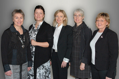 Guðrún Guðmundsdóttir, Hildigunnur Magnúsdóttir, Margrét Björnsdóttir, Ásgerður Halldórsdóttir og Rósa Þorsteinsdóttir.