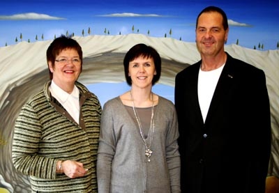 Hrafnhildur Sigurðardóttir, Soffía Guðmundsdóttir og Óskar J. Sandholt