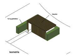 Teikning af fuglaskoðunarhúsi