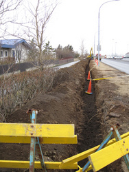 Framkvæmdir við nýja hitaveitulögn