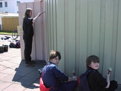 Nemendur Vinnuskóla Seltjarnarness að störfum