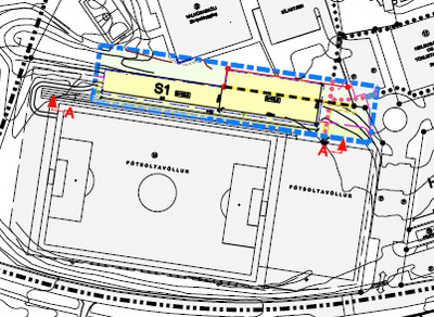 Íþróttavöllur - teikning