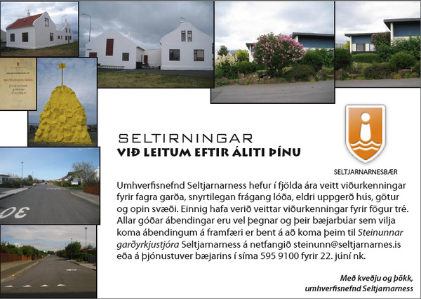 Auglýsing um tilnefndingu til garðaverlauna