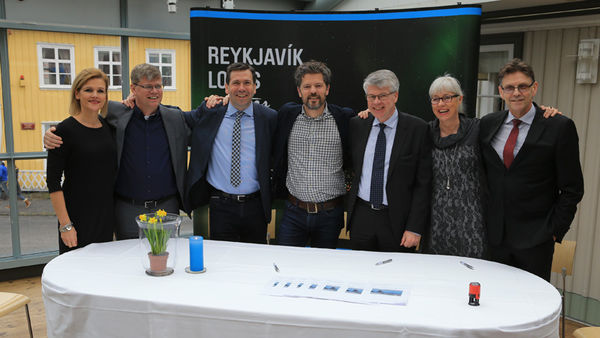 Áshildur Bragadóttir, Haraldur Sverrisson, Ármann Kr. Ólafsson, Dagur B. Eggertsson, Haraldur L. Haraldssoni, Ásgerður Halldórsdóttir og Gunnar Einarsson Áshildur Bragadóttir, Haraldur Sverrisson, Ármann Kr. Ólafsson, Dagur B. Eggertsson, Haraldur L. Haraldssoni, Ásgerður Halldórsdóttir og Gunnar Einarsson