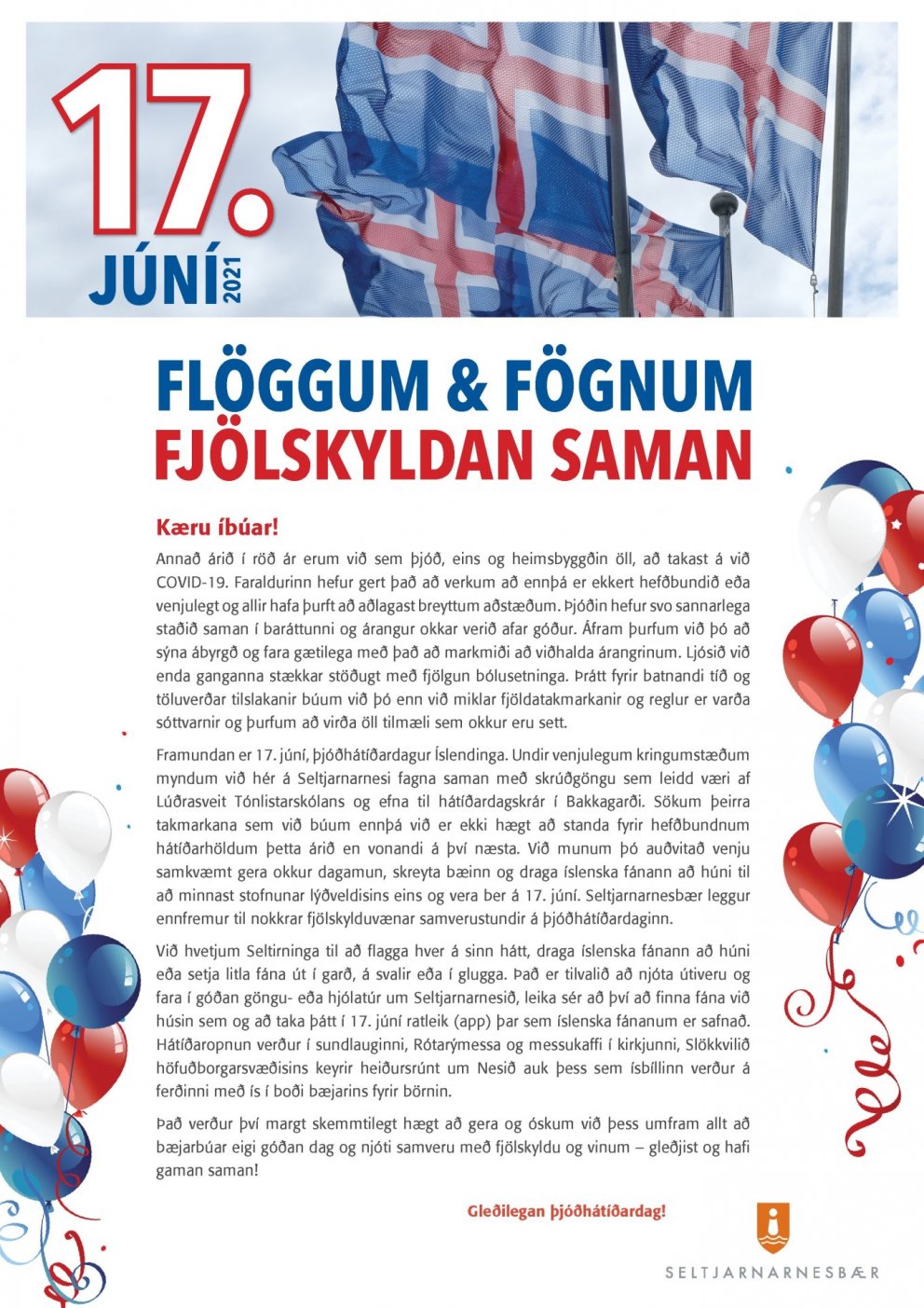 17. júní 2021: Flöggum og fögnum - Fjölskyldan saman!