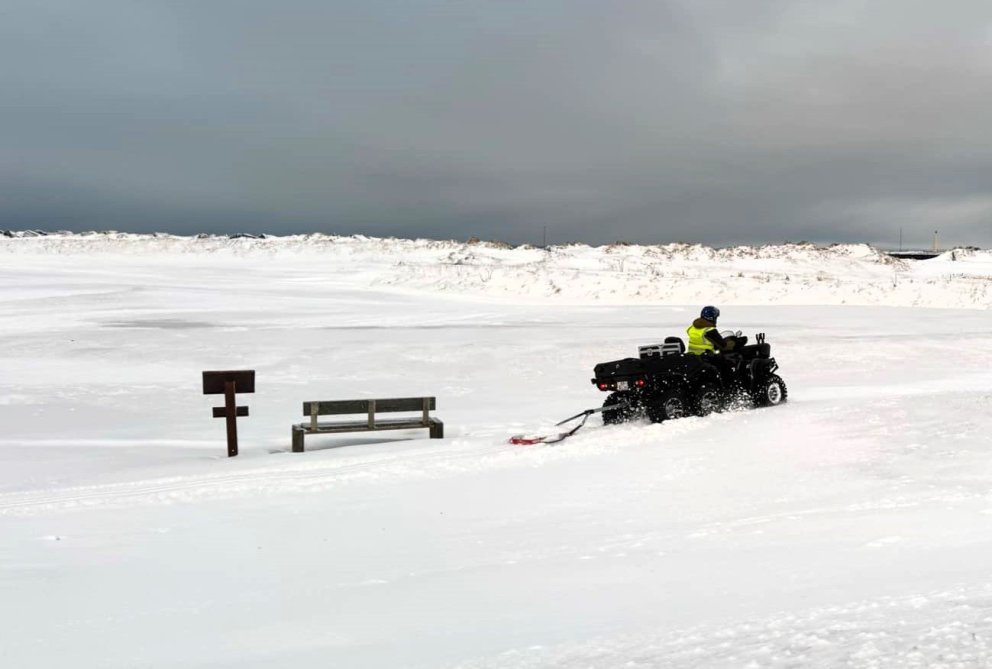 Gönguskíðaspor á golfvellinum