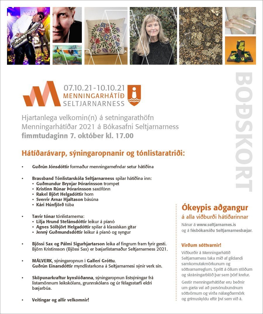 Gleðilega menningarhátíð 2021 sem hófst í dag fimmtudaginn 7. október og stendur til 10. október.