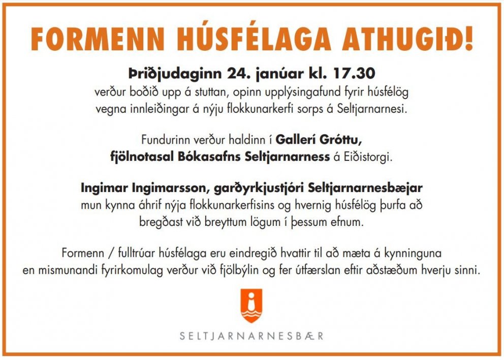 Formenn húsfélaga fundur