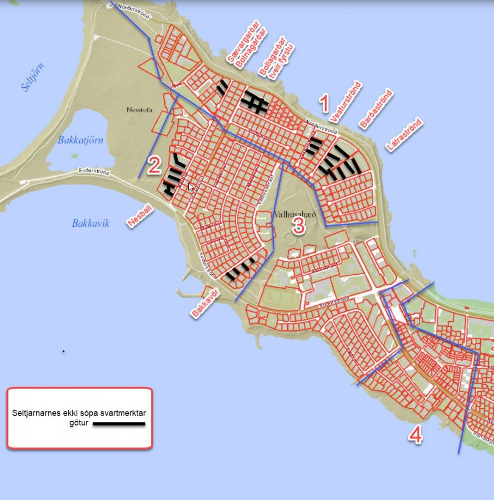 Götusópun á Seltjarnarnesi hefst mánudaginn 4. apríl
