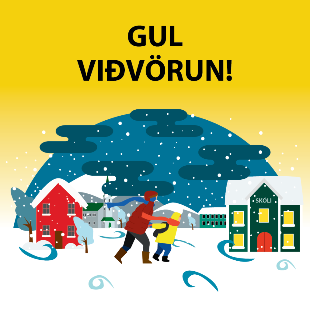 Appelsínugul viðvörun orðin gul en umferð og færð ennþá afar þung