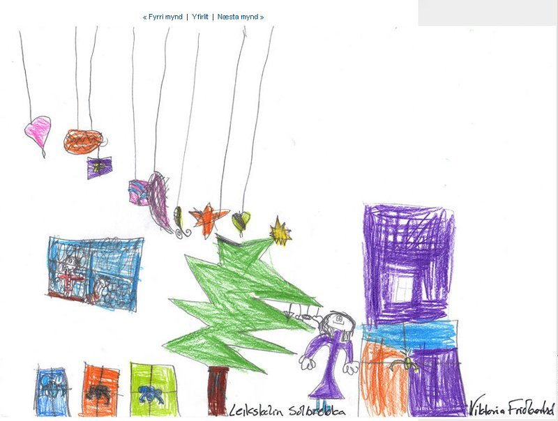 Leikskólabörn skreyta strætó með jólateikningum