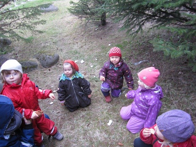 Leikskólabörnin í skógarferð