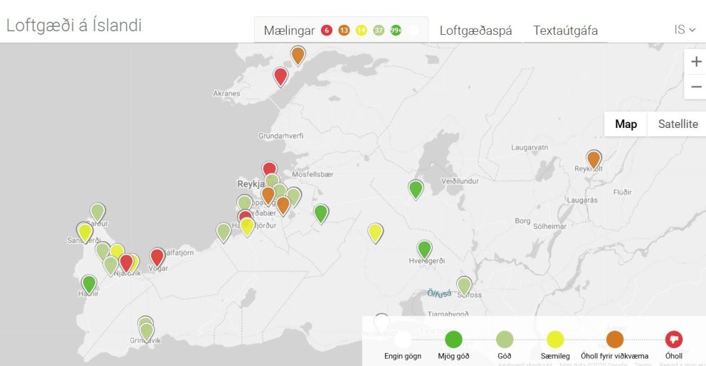Varað við gosmengun og skertum loftgæðum á höfuðborgarsvæðinu