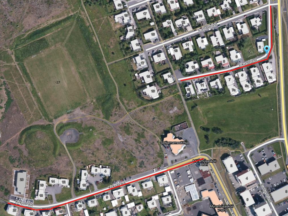 Lokun á köldu vatni 10. júlí á Víkurströnd og Kirkjubraut