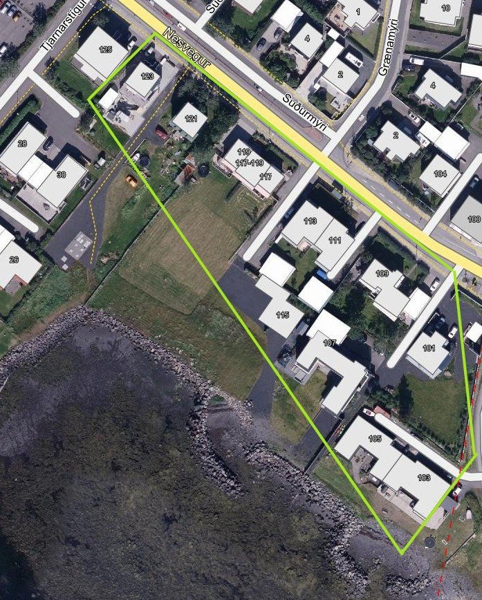 Lokun á vatni á Hluta Nesvegs 28/8/2025 vegna leka.