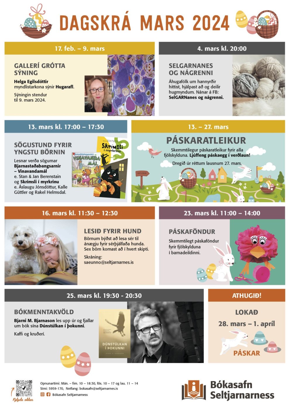 Páskastemning í mars á bókasafninu
