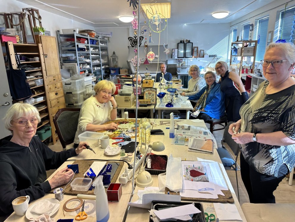 Góð stemning í glerinu