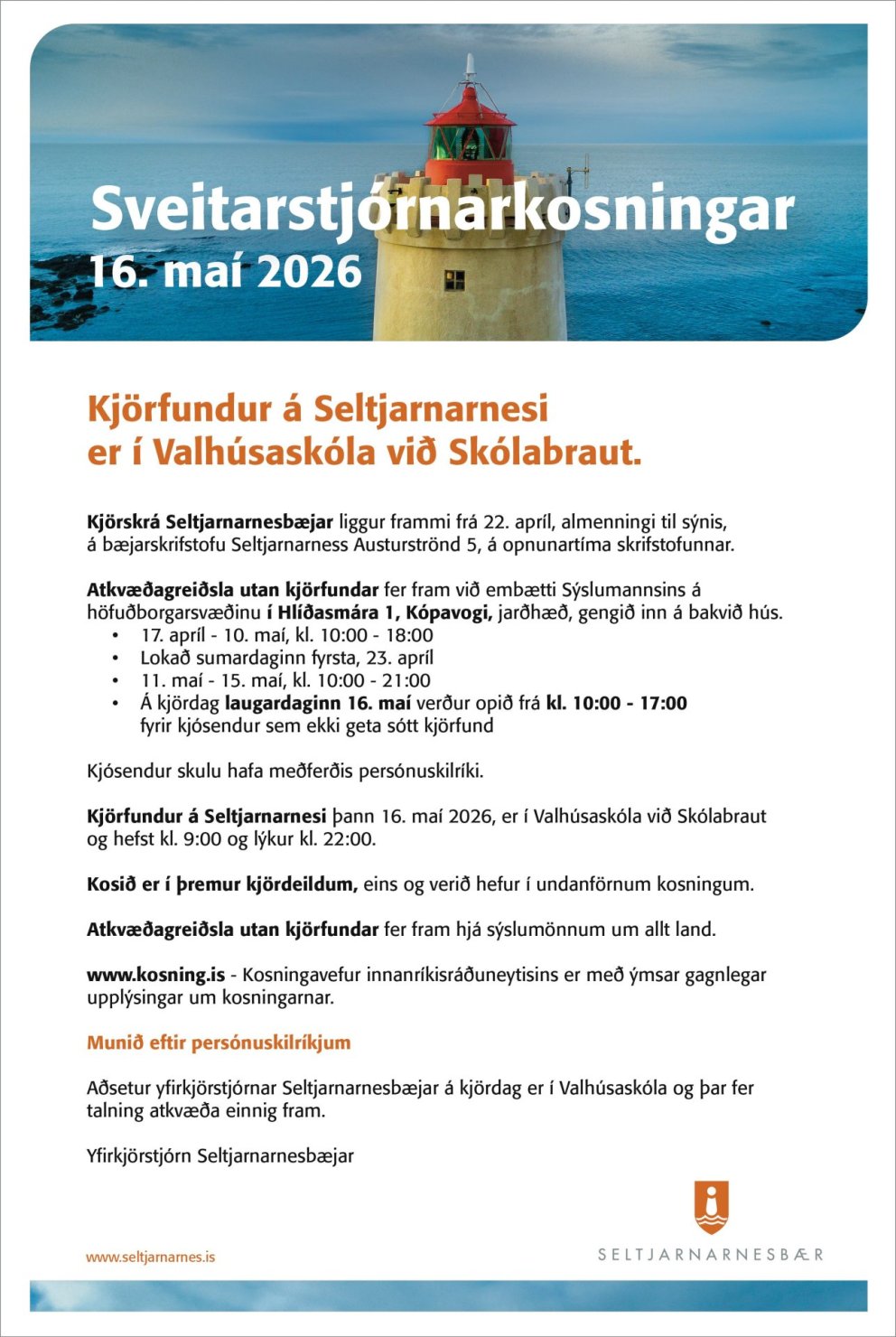 Sveitarstjórnarkosningar 16. maí 2026