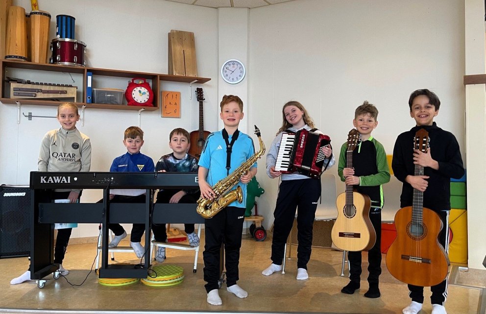 Á myndinni eru frá vinstri: Mjöll, Benedikt, Óðinn, Vigfús, Hekla, Birkir og Matthías.