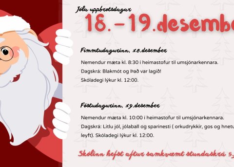 Jóladagskrá Való 18.- 19.desember
