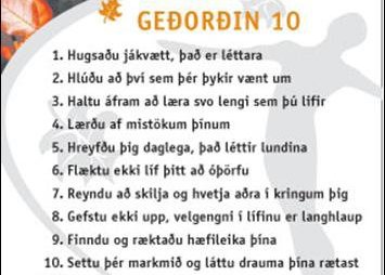 Geðorðin 10 inn á öll heimili á Seltjarnarnesi