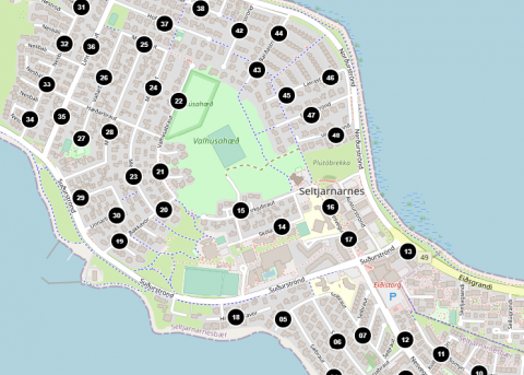 Akstursleið ísbílsins - Ís í boði bæjarins á 17. júní