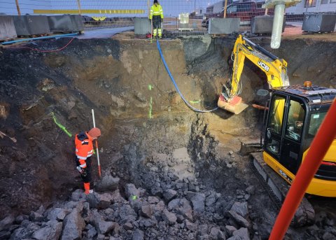 Framkvæmdum við nýja skólpdælistöð á Norðurströnd miðar vel áfram 