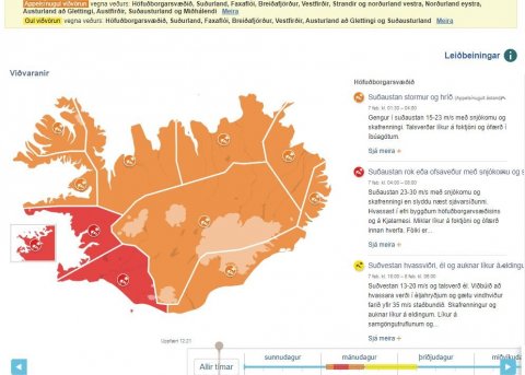Athugið! Rauð og appelsínugul veðurviðvörun mánudaginn 7. febrúar á höfuðborgarsvæðinu.
