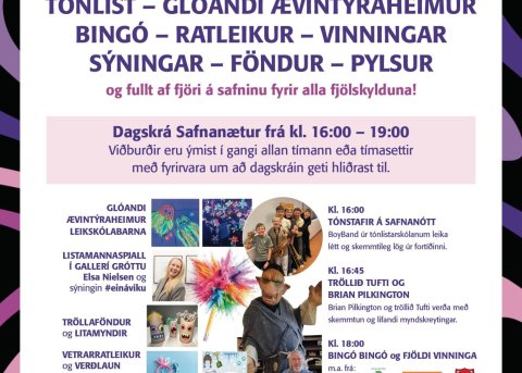 Safnanótt á bókasafninu kl. 16-19 á föstudag 6. feb.