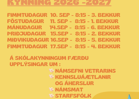 Skóla- og námsefniskynningar fyrir skólaárið 2026 - 2027