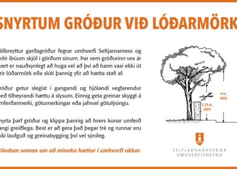 Snyrtum gróður við lóðarmörk
