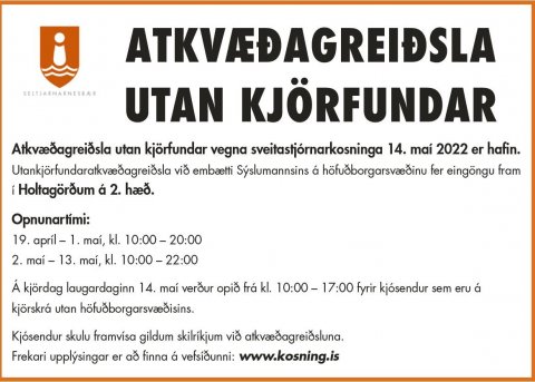 Sveitastjórnarkosningar 2022 - Atkvæðagreiðsla utan kjörfundar